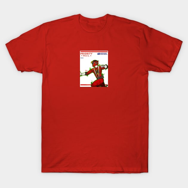 Red #1 Slap T-Shirt by Javier Casillas